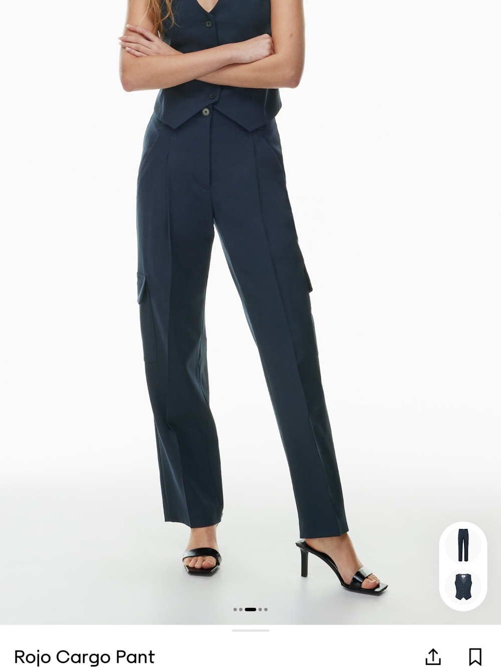 Babaton Navy Straight-Leg Cargo Pants